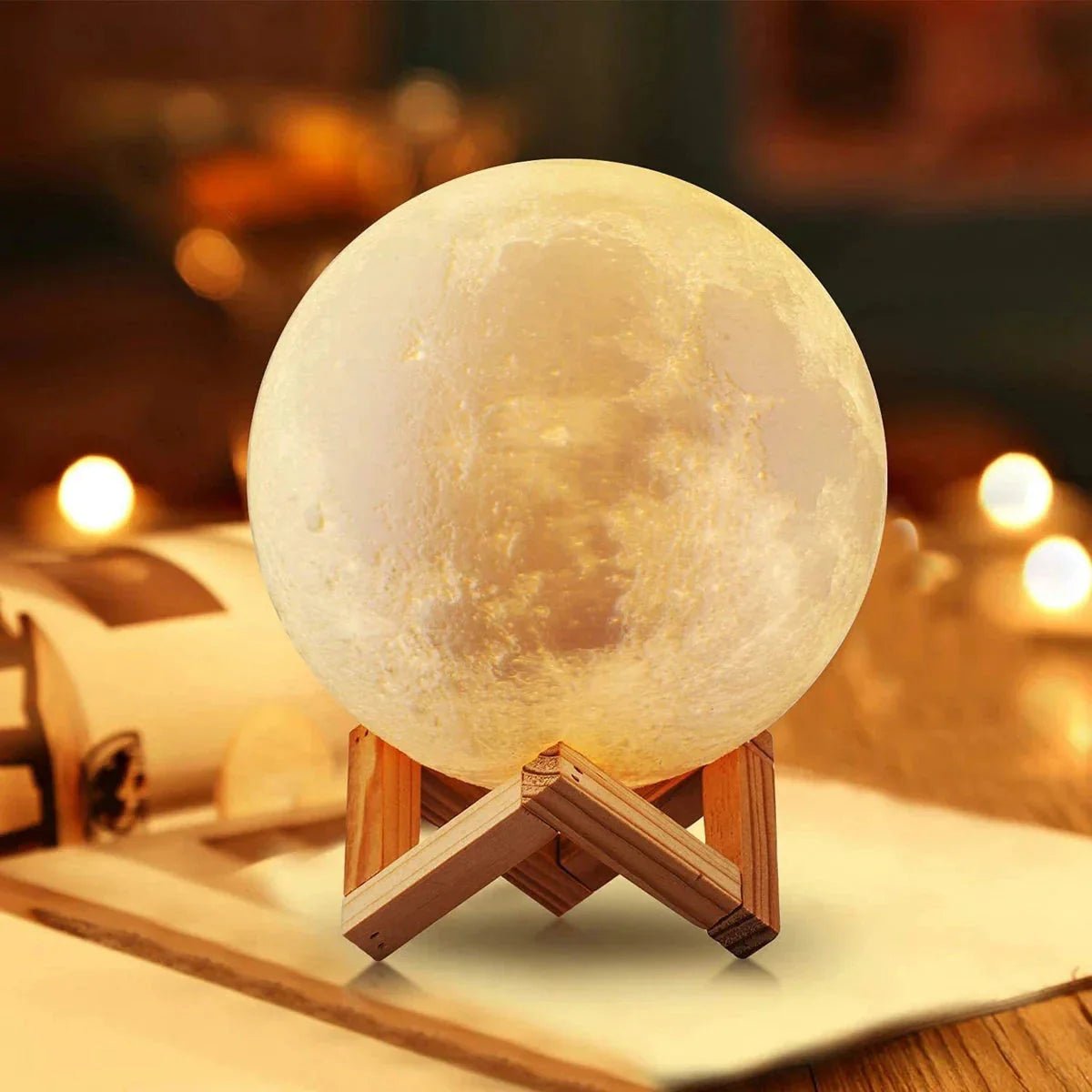 D5 Starry Moon Lamp 8Cm - LED Night Light with Stand, Perfect for Bedroom Decor and Gifts - AuraGoods