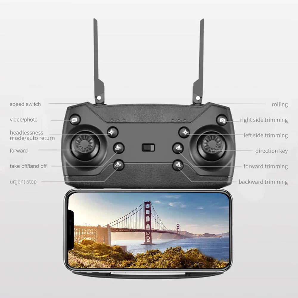 E88 Pro Foldable Quadcopter Drone - WIFI FPV, HD 4K Camera, Altitude Hold - AuraGoods