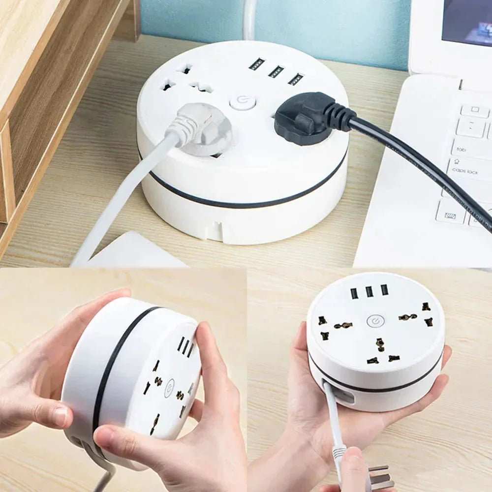 EU Plug AC Outlet Smart Home Power Strip – Multipurpose Electrical Extension Cord with USB Ports & Fast Charging - AuraGoods