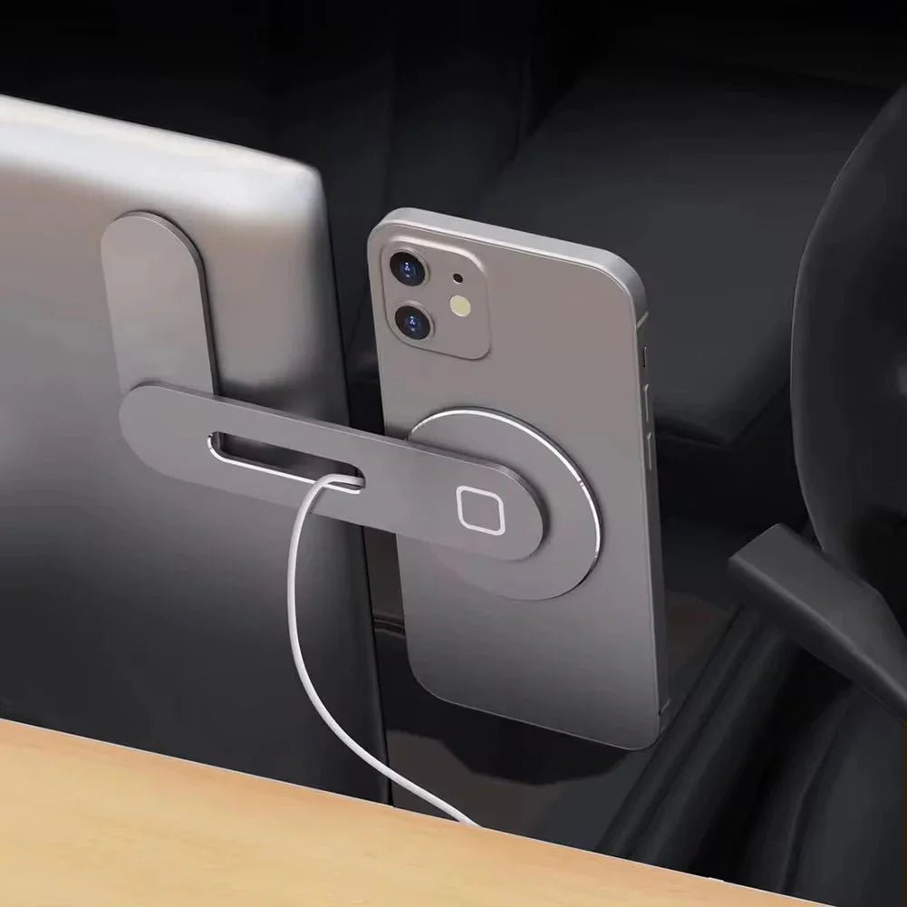 Metal Expansion Phone Stand for Laptop and Tesla Vehicles - Magnetic Folding Phone Holder with 15W Fast Charger - AuraGoods