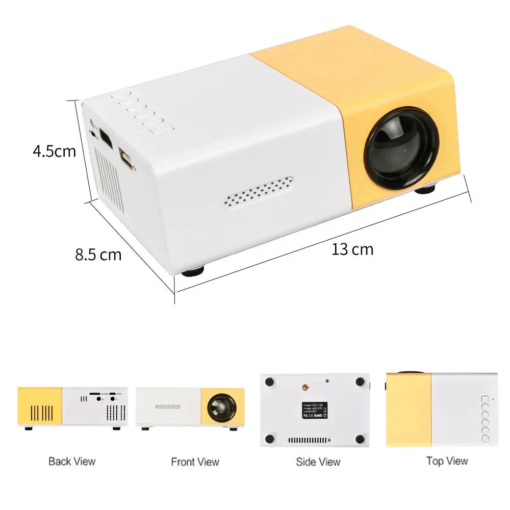 Mini Projector – 1080P Full HD Support, Portable LED Projector, 4K Video Playback, Multiple Connectivity Options - AuraGoods