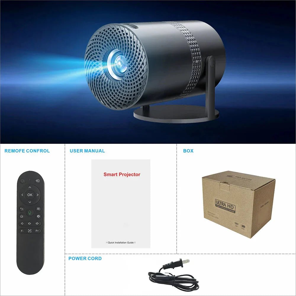 Salange P300 Mini Portable Projector - 4K 8K Video Decoding, 720P HD, Android 11, Wi - Fi, BT 5.1 - AuraGoods