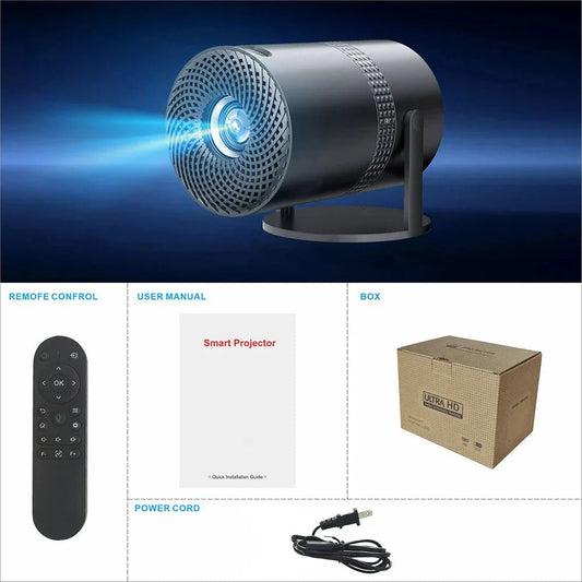 Salange P300 Mini Portable Projector - 4K 8K Video Decoding, 720P HD, Android 11, Wi - Fi, BT 5.1 - AuraGoods